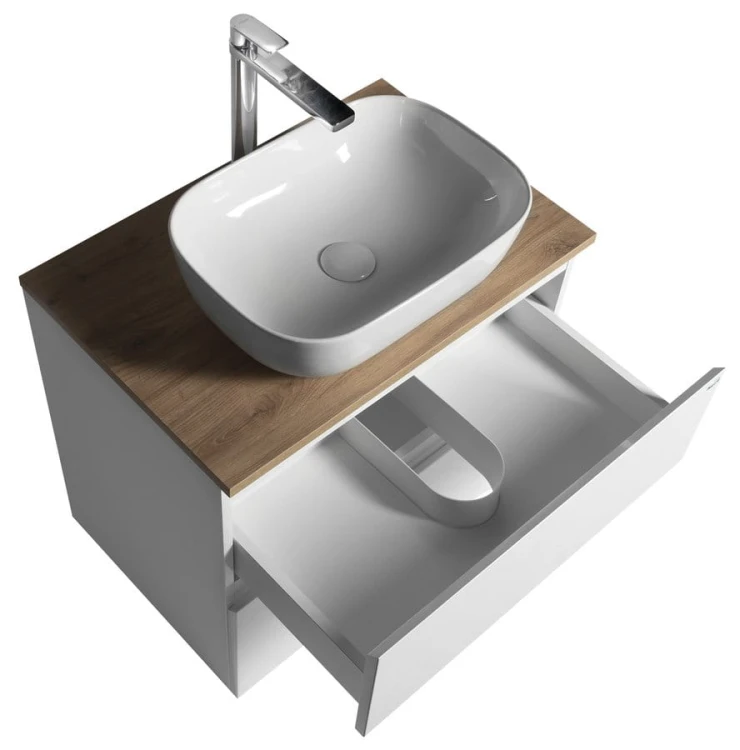 ALTAIR szafka z blatem 68 cm, biały/dąb emporio #2