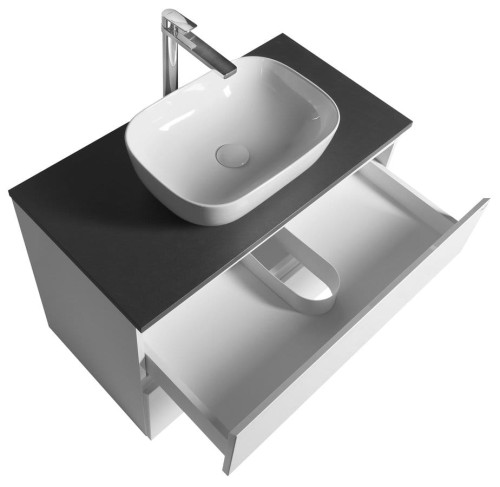 ALTAIR szafka z blatem 87,5 cm, biały/antracyt łupek #2