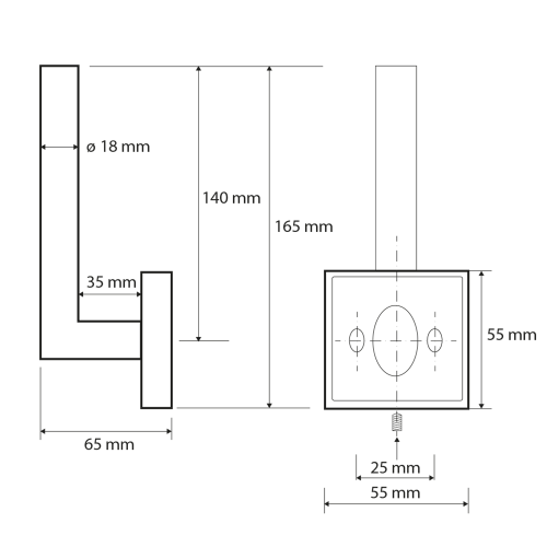 Rysunek techniczny - X-SQUARE wieszak na papier toaletowy rezerwowy, chrom