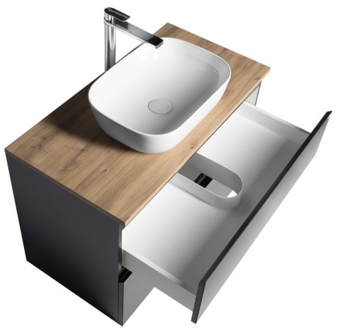 ALTAIR szafka z blatem 87,5 cm, dąb czarny mat/emporio #2