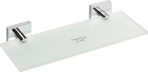 X-SQUARE półka szklana 300x55x130mm, szkło mleczne, chrom