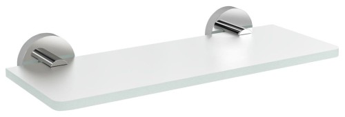 X-ROUND półka szklana 200mm, chrom/szkło mleczne