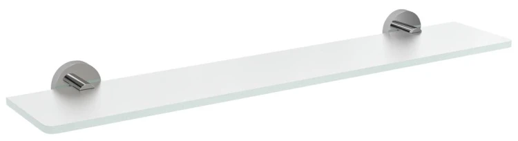 X-ROUND półka szklana 700mm, chrom/szkło mleczne