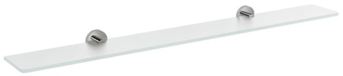 X-ROUND półka szklana 900mm, chrom/szkło mleczne