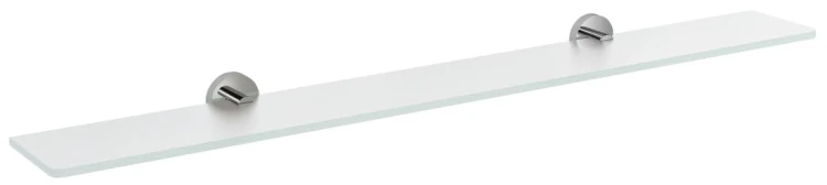 X-ROUND półka szklana 900mm, chrom/szkło mleczne