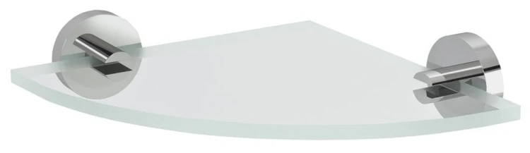 X-ROUND szklana półka narożna, ćwierćokrąg 200x200mm, chrom/szkło czyste