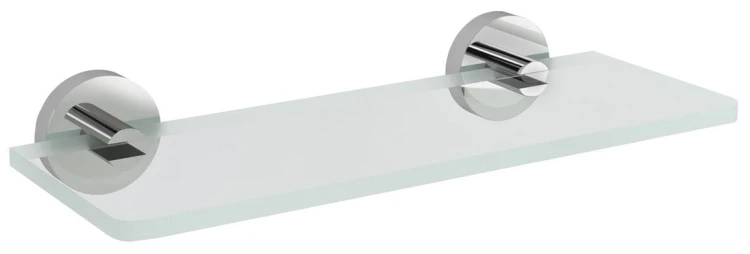 X-ROUND półka szklana 200mm, chrom/szkło czyste