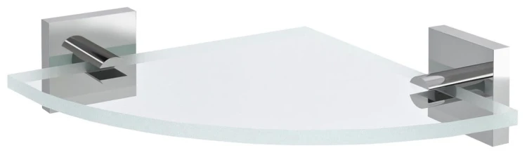 X-SQUARE szklana półka narożna, ćwierćokrąg 200x200mm, chrom/szkło czyste