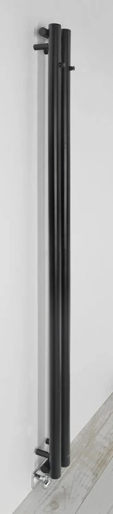 PILON grzejnik łazienkowy 122x1800mm, 2 wieszaki, czarny mat #3
