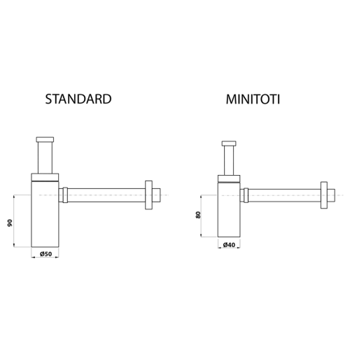 MINITOTI syfon umywalkowy 5/4"-32mm, czarny mat #2