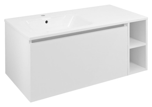 LOREA szafka umywalkowa 100x46x51,5cm (80+20cm), lewa, biały mat