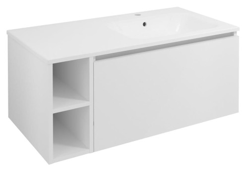 LOREA szafka umywalkowa 100x46x51,5cm (20+80cm), prawa, biały mat