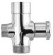 Przełącznik baterii prysznicowej F3/4"-M1/2"xM3/4", chrom