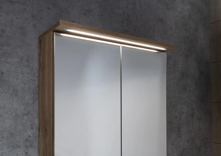 KAWA STRIP szafka z lustrem, oświetlenie LED 60x70x22cm, dąb emporio #3