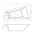 Rysunek techniczny - METUJE wanna 160x100x42cm, lewa, biały
