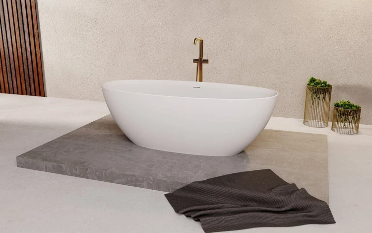 NOYA wanna wolnostojąca 170x76x56cm, solid surface, biały mat #3