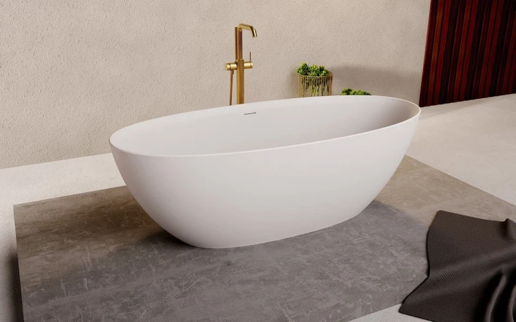 NOYA wanna wolnostojąca 170x76x56cm, solid surface, biały mat #5