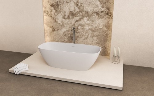 MEDINA wanna wolnostojąca 165x70x52cm, solid surface, biały mat #2