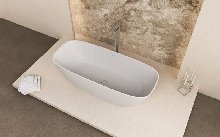 MEDINA wanna wolnostojąca 165x70x52cm, solid surface, biały mat #3