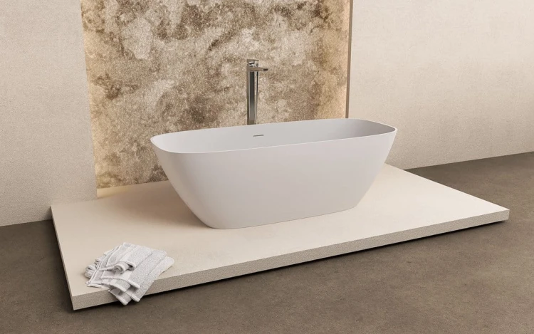 MEDINA wanna wolnostojąca 165x70x52cm, solid surface, biały mat #4