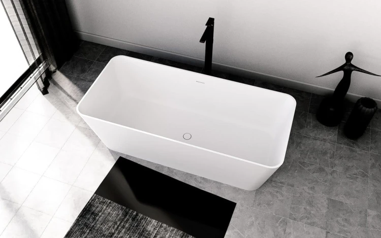 LEYLA wanna wolnostojąca 170x78x55cm, solid surface, biały mat #2