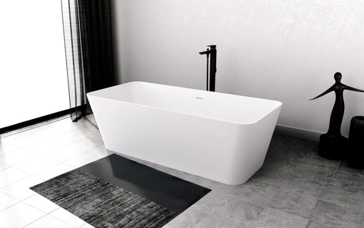 LEYLA wanna wolnostojąca 170x78x55cm, solid surface, biały mat #6