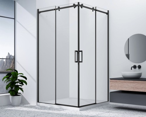 DRAGON BLACK kabina prysznicowa 800x900mm wariant L/P,wejście z rogu