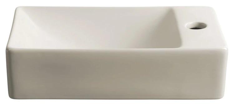MARGITHA umywalka ceramiczna 38x22cm, otwór na baterię po prawej stronie, ivory #3