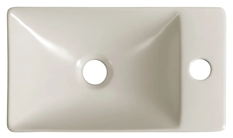 MARGITHA umywalka ceramiczna 38x22cm, otwór na baterię po prawej stronie, ivory #4