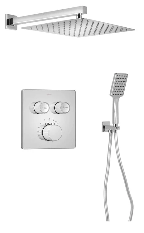 SMART SELECT zestaw prysznicowy podtynkowy termostatyczny, 2 wyjścia, przyłącze kątowe, chrom