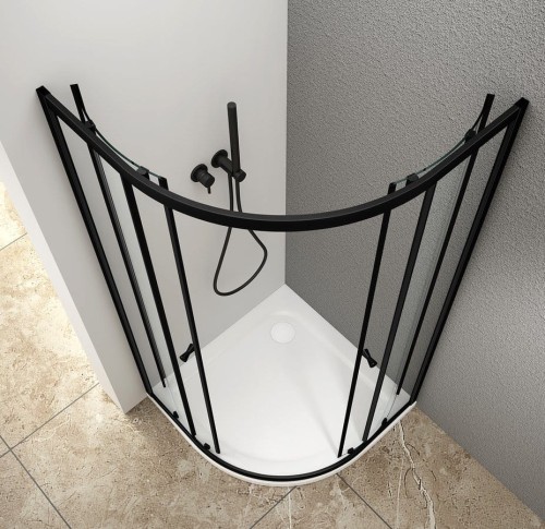 ARLETA BLACK kwadratowa kabina prysznicowa 800x800mm, szkło czyste #2