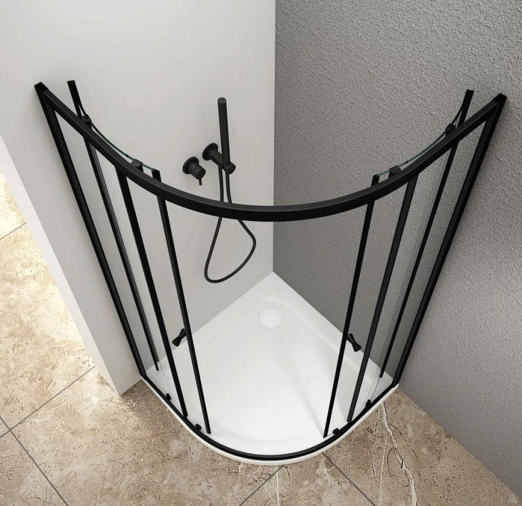 ARLETA BLACK kabina prysznicowa półokrągła 900x900mm, szkło czyste #2