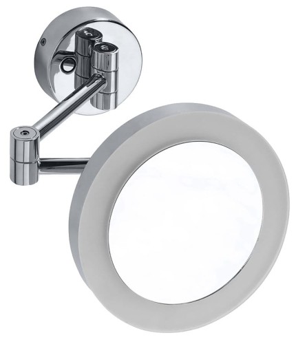 X-ROUND wiszące lusterko kosmetyczne LED, średnica 200mm, chrom