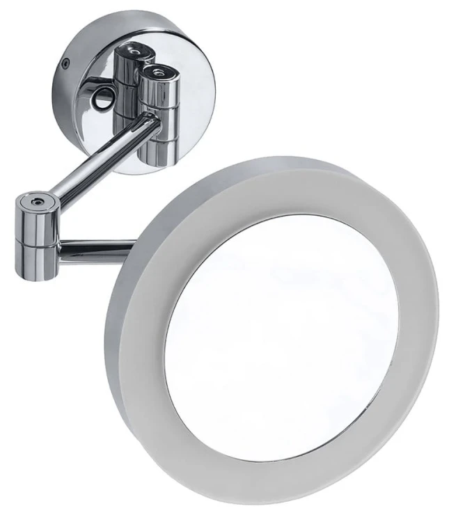 X-ROUND wiszące lusterko kosmetyczne LED, średnica 200mm, chrom