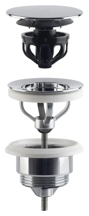 Odpływ umywalkowy 5/4”, klik-klak, duży korek, 10-45mm, chrom #4