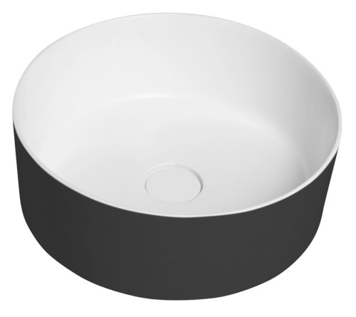 THIN umywalka nablatowa Ø38 cm, biały mat/carina
