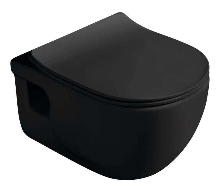 BRILLA WC wiszące, Rimless, 36,5x53cm, czarny mat #3