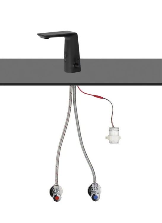 Bateria sensorowa stojąca z regulacją temperatury 6V DC (4xAA), czarny mat #2