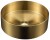 AURUM umywalka nablatowa ze stali nierdzewnej, średnica 38cm, z odpływem, metal tłoczony, złoty mat