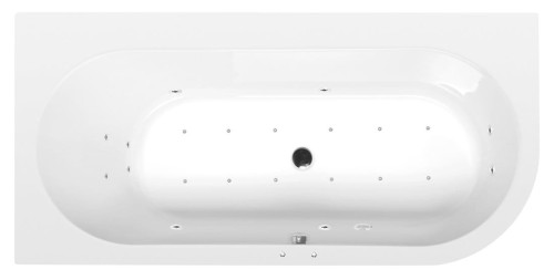 ASTRA L wanna z hydromasażem, 165x80x48cm, Active Hydro-Air, chrom