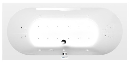 LEVANA wanna z hydromasażem, 170x80x39cm, Highline Hydro-Air, chrom