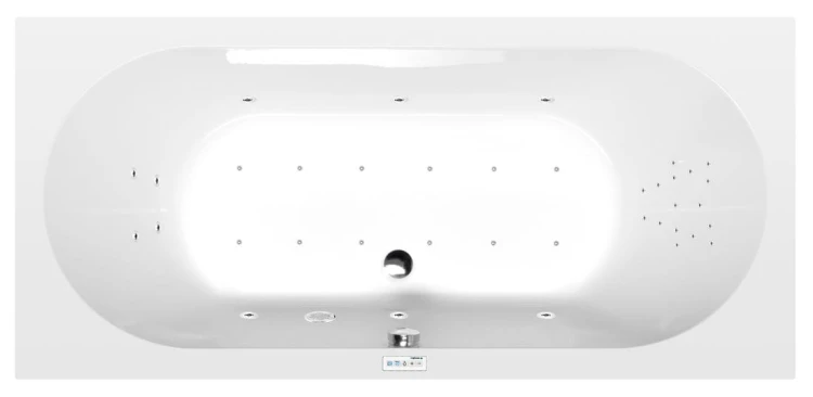 LEVANA wanna z hydromasażem, 170x80x39cm, Highline Hydro-Air, chrom