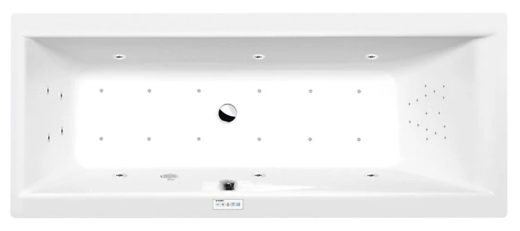 CLEO wanna z hydromasażem, 170x75x48cm, Highline Hydro-Air, chrom