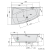 Rysunek techniczny - EVIA L wanna z hydromasażem, 160x100x47cm, Active Hydro-Air, chrom