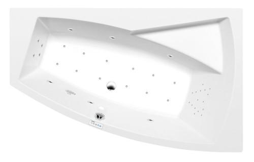 EVIA R wanna z hydromasażem, 160x100x47cm, Highline Hydro-Air, chrom