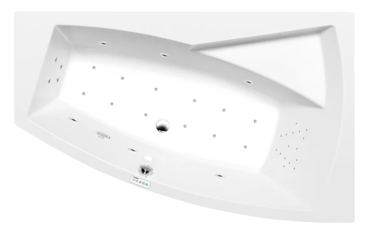 EVIA R wanna z hydromasażem, 160x100x47cm, Highline Hydro-Air, chrom