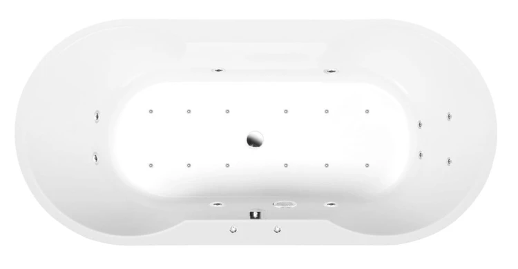 IO wanna z hydromasażem, 180x85x49cm, Active Hydro-Air, chrom