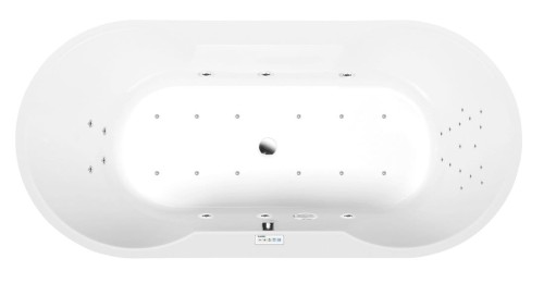 IO wanna z hydromasażem, 180x85x49cm, Highline Hydro-Air, chrom