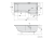 Rysunek techniczny - VERSYS R wanna asymetryczna 170x84x70x47cm, biały