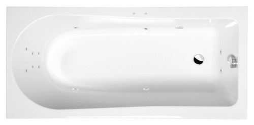 LISA wanna z hydromasażem, 160x70x47cm, Attraction Hydro, chrom